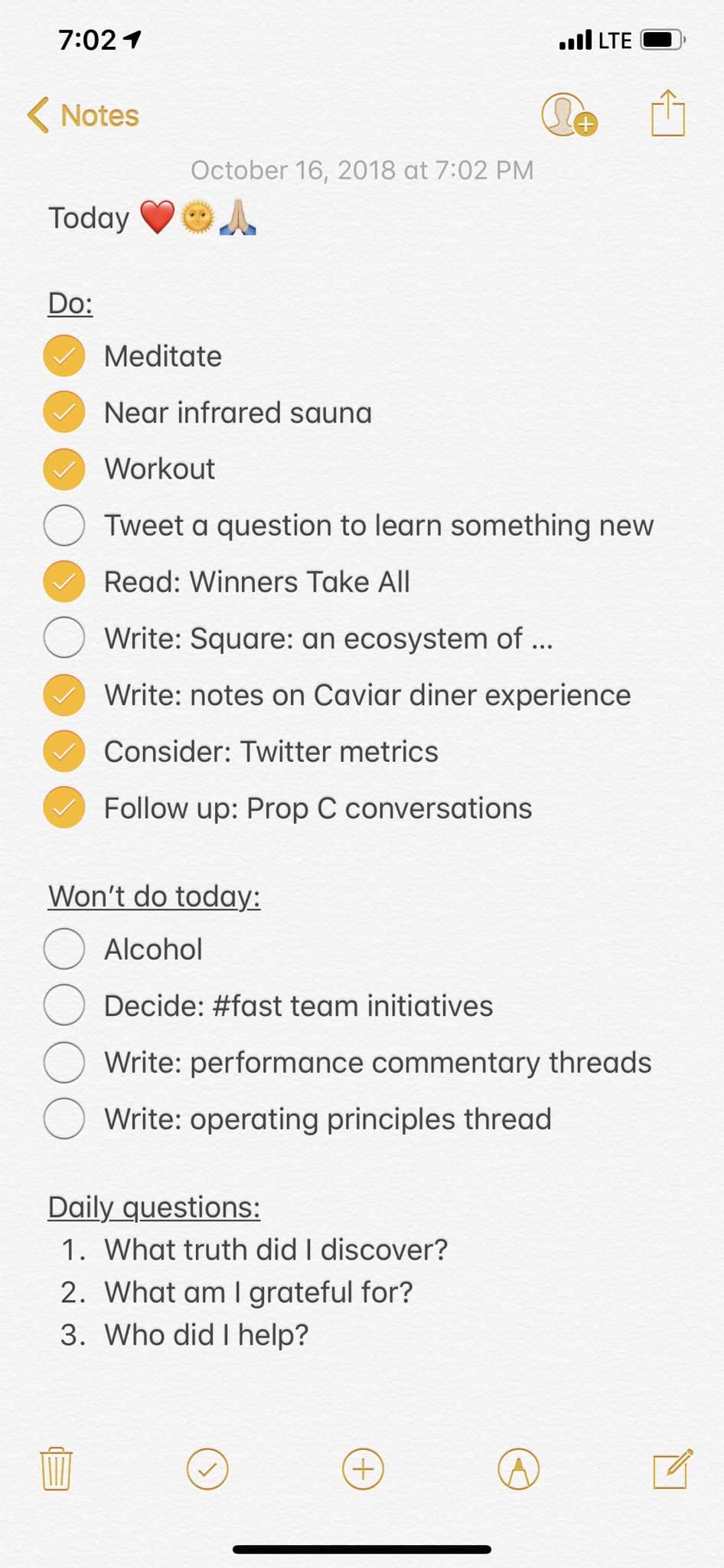 Jack Dorsey Daily Routine