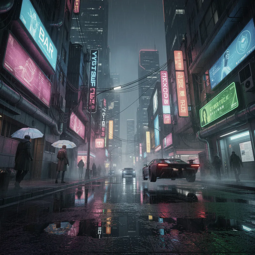 Cyberpunk scene generated by Flux 2 from Black Forest Labs