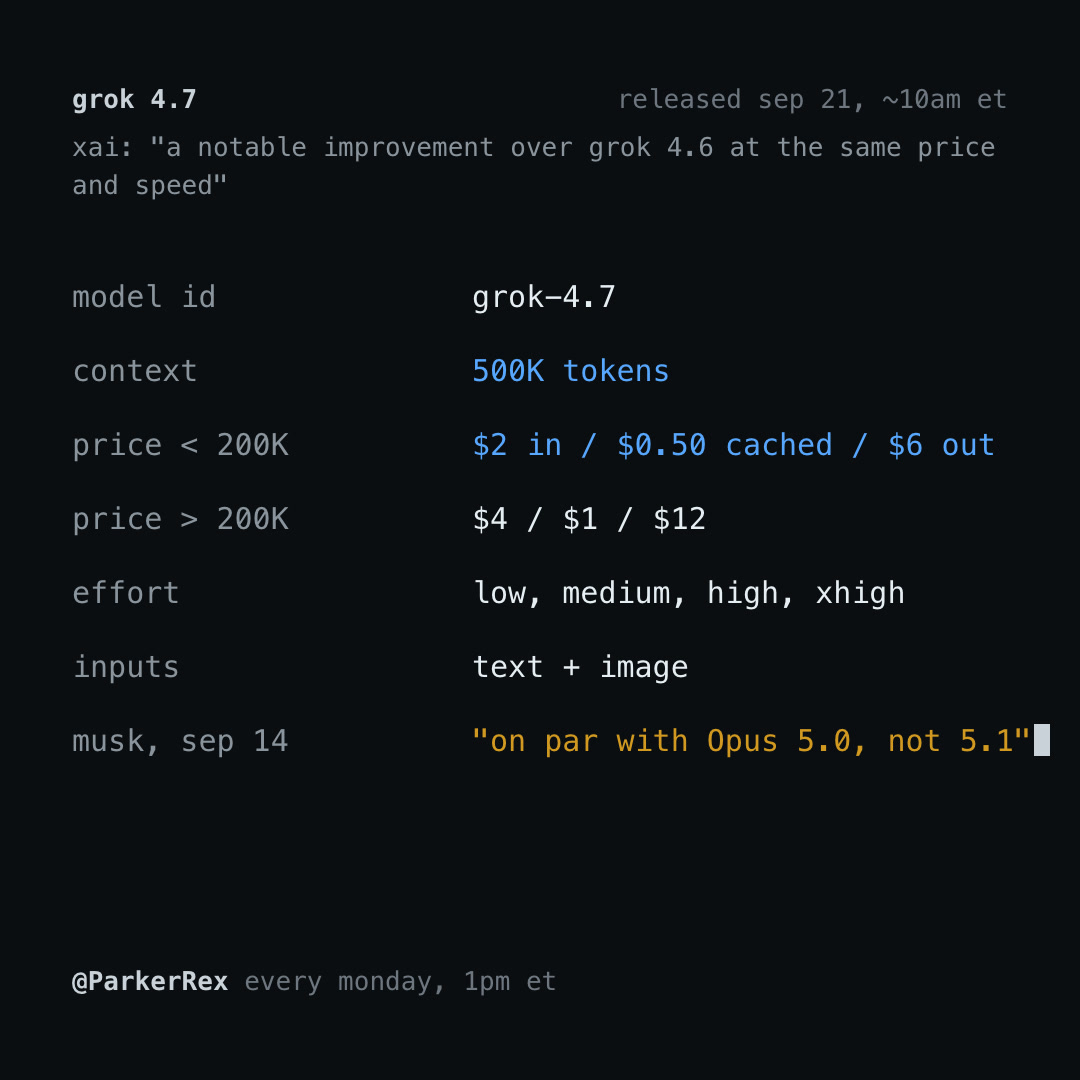 Grok 4.7 specs